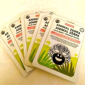 💜3/$30 Spatherapy 5 Animal Zebra Face Masks Exfoliating with Himalayan Pink Salt